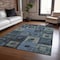 Homeroots 10' X 14' Blue Gray And Charcoal Geometric Washable Indoor Outdoor Area Rug 605024 - alternate 3