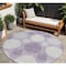Homeroots 8' Purple And Ivory Round Geometric Washable Indoor Outdoor Area Rug 593626 - alternate 1
