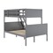 Flash Furniture Dallas Bunk Bed Twin Over Full, Convertible Slatted Solid Wood Bunk Bed Frame w/Ladder, Gray MG-0900-31-TFB-GY-GG - alternate 4