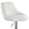Elama 2 Pc Diamond Stitched Faux Leather Bar Stool in White with Chrome Base  and Adjustable Height ELM-704C-WHT - alternate 6