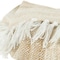 Homeroots 50" X 60" Beige Brown And Ivory Recycled Poly PET Striped Throw Blanket with Tassels 519093 - alternate 3