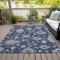 Homeroots 3' X 5' Navy Blue Beige And Gray Floral Washable Indoor Outdoor Area Rug 606164 - alternate 3