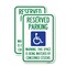 Signmission Reserved Parking - With Handicap Symbol Warning This , 12'' X 18'', Heavy Gauge Aluminum, 2PK A-1218-2PACK-22994 - alternate 1