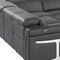 Homeroots Dark Gray Italian Leather Power Reclining U Shaped Eight Piece Corner Sectional With Console 634682 - alternate 6