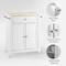 Crosley Cambridge Wood Top Portable Kitchen Island/Cart KF30021DWH - alternate 5