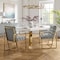 Homeroots Set of Two Tufted Gray And Gold Upholstered Faux Leather Dining Arm Chairs 545060 - alternate 2