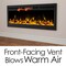 Northwest 50in Wall Mounted Electric Fireplace Recessed Heater with Front Vent, Remote, LED Flames 80-EFFV-5 - alternate 4
