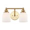 Jonathan Y Lydia 14" 2-Light Farmhouse Cottage Metal LED Vanity Light with Frosted Glass Shades, Brass Gold JYL7550B - alternate 1