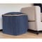 Homeroots 18" Indigo Cotton And Jute Cube Pouf Ottoman 551553 - alternate 1
