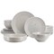 Elama Emilia 16 Piece Double Bowl Stoneware Dinnerware Set in Light Gray ELM-EMILIA-GRY - alternate 1
