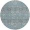 Homeroots 8' Teal Blue Gray And Charcoal Round Floral Washable Indoor Outdoor Area Rug 605439 - alternate 3