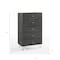 Homeroots 30" Grey Manufactured Wood Five Drawer Chest 473083 - alternate 3