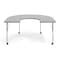 Flash Furniture Commercial Adjustable Height Horseshoe Activity Table with Locking Casters-Gray XU-A6066-HRSE-GRY-T-A-CAS-GG - alternate 5