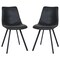 Leisuremod Markley Modern Leather Dining Chair with Metal Legs, Charcoal Black, 2PK MC18BL2 - alternate 1