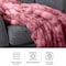 Lavish Home Oversized Ruched Faux Fur Blanket Plush Polyester Faux Fur Queen-Size Throw for Sofas & Beds HT-THROW1-PNK - alternate 4