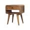 Homeroots 22" Oak Solid Wood Round One Drawer Nightstand 722586 - alternate 3
