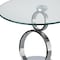Homeroots 21" Clear and Silver Glass and Metal Round Pedestal End Table 554647 - alternate 3