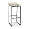 Homeroots 31" Natural and Black Solid Wood and Metal Low Back Bar Height Bar Chair 605925 - alternate 3