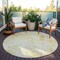 Homeroots 8' Gold Wheat And Ivory Round Floral Washable Indoor Outdoor Area Rug 583108 - alternate 4