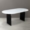 Homeroots 72" White and Black Marble And Solid Wood Sled Base Oval Dining Table 544747 - alternate 2