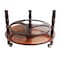 Homeroots 22in Brown Solid Wood Round Rolling Bar Cart 364350 - alternate 2