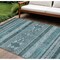 Homeroots 10' X 14' Teal Blue Ivory And Gray Southwestern Washable Indoor Outdoor Area Rug 582865 - alternate 1