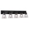 Vaxcel Lowell 5-Light Vanity Light, Matte Black, Clear Glass, 36.5-In. Wide W0591 - alternate 1