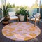 Homeroots 8' Pink And Copper Round Floral Washable Indoor Outdoor Area Rug 600038 - alternate 3