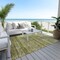 Homeroots 10' X 14' Olive Green And Brown Striped Washable Indoor Outdoor Area Rug 605625 - alternate 5
