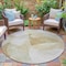Homeroots 8' Beige And Taupe Round Abstract Washable Indoor Outdoor Area Rug 630431 - alternate 3