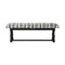Homeroots 15in Off White and Black Upholstered Faux Leather Bench 376194 - alternate 1