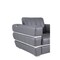 Homeroots 89" Dark Gray Italian Leather Sofa With Silver Legs 476521 - alternate 2