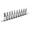Performance Tool 10 pc. 3/8 in. Dr. SAE Hex Bit Socket Set, Chrome Vanadium, Storage Rail W1387 - alternate 1