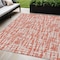 Homeroots 5' X 8' Coral Pink And Ivory Abstract Washable Indoor Outdoor Area Rug 602558 - alternate 1