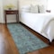 Homeroots 8' Runner Turquoise Oriental Washable Non Skid Indoor Outdoor Runner Rug 563845 - alternate 6