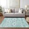 Homeroots 5' X 8' Aqua Turquoise And Ivory Southwestern Washable Indoor Outdoor Area Rug 588685 - alternate 4