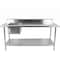 Amgood 30 in. x 72 in. Stainless Steel Work Table with Built-in Left Prep Sink and Faucet AMG WTWTPS-3072-L-F-Z - alternate 5
