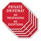 Signmission Private Driveway No Trespassing No, 10 inch X 10 inch, Aluminum Metal Signs, 5PK OC-A-5Pack-10-163 - alternate 1