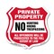 Signmission Private Property Shield Sign No Hunting, 18 inch X 18 inch, Plastic Sign, 2PK SHI-P-2PACK-18-446 - alternate 1