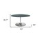 Homeroots 60" Gray and Silver Marble and Aluminum Pedestal Base Round Top Dining Table 572221 - alternate 2