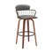 Armen Living Willow 25.5in Swivel Walnut Wood Counter Stool in Gray Faux Leather with Golden Bronze Metal LCWIBAWAGRY26 - alternate 1