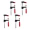 Powertec 6 in. Steel Bar Clamps w/ 600 lbs Loads Limit & 2-1/2 in. Throat, Quick-Release F Clamp, 4PK 71917-P2N - alternate 1
