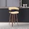 Armen Living Topanga 26in Swivel Walnut Wood Counter Stool in Cream Faux Leather with Golden Bronze Metal LCTOBAWACR26 - alternate 5