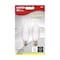 Satco 15W CA8 Incandescent, Frost, 1500 Avg. Hrs, 95 Lu, Candelabra base, 120V, 2-Card S3777 - alternate 2