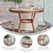 Flash Furniture Lourdes French Bistro 31.5in. Tbl, White and Navy PE Rattan, Glass Top, Bamboo Print Aluminum Frame SDA-AD641012-80-WHNVY-NAT-GG - alternate 3