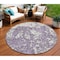 Homeroots 8' Lavender And Ivory Round Abstract Washable Indoor Outdoor Area Rug 612757 - alternate 4