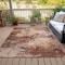 Homeroots 10' X 14' Rust And Beige Abstract Washable Indoor Outdoor Area Rug 630632 - alternate 3