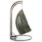 Leisuremod Beige Wicker Hanging 2 person Egg Swing Chair with Dark Green Cushions ESCBG-57DG - alternate 5