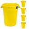 Magnum Tool 32 Gallon Trash Can, High-Vis Yellow, Construction Grade, Heavy Duty Plastic (5 Pack) CMTC-C000-32Y05 - alternate 1
