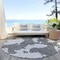 Homeroots 8' Gray And Ivory Round Abstract Washable Indoor Outdoor Area Rug 614541 - alternate 5